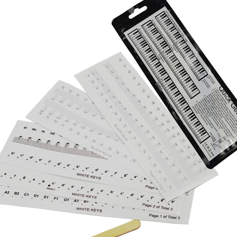54/61/88 Key Transparent Piano Keyboard PVC Sticker Piano Stickers Piano Stave Electronic Keyboard Name Note Sticker Accessories