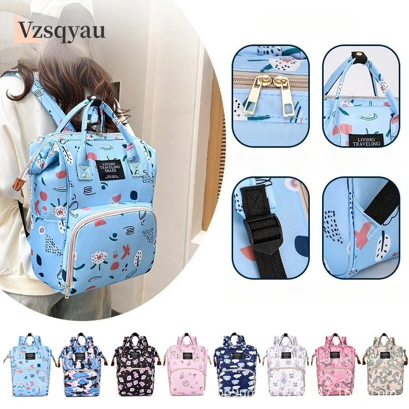 

Lightweight Portable Women's Backpack Bottle Insulation Storage Bag Fashion Mom Backpack New Cartoon Printed Mommy Diaper Bags