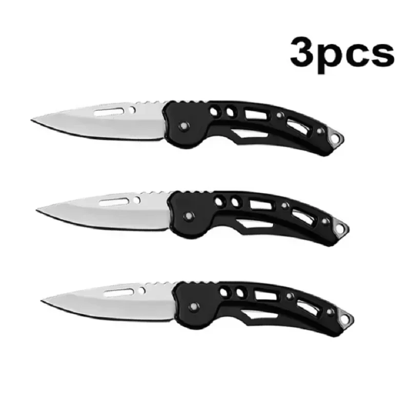 Stainless Steel EDC Folding Knife Outdoor Camping Survival Tactical Hunting Self-defense Knives Keychain Fruit Pocket Knife