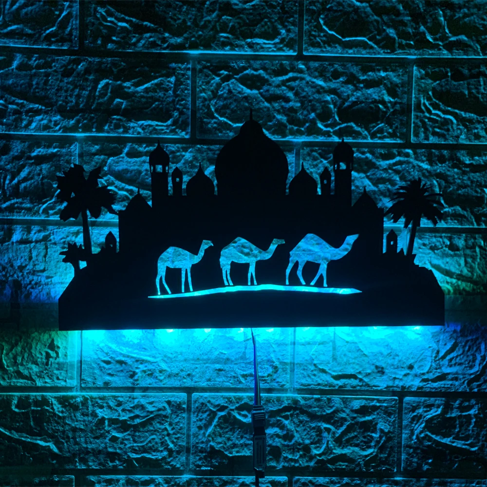 ZK50 Nordic Hollow Camel Castle Lampa ścienna LED Dekoracja wnętrz Lampka nocna USB Pilot Zawieszone światło otoczenia