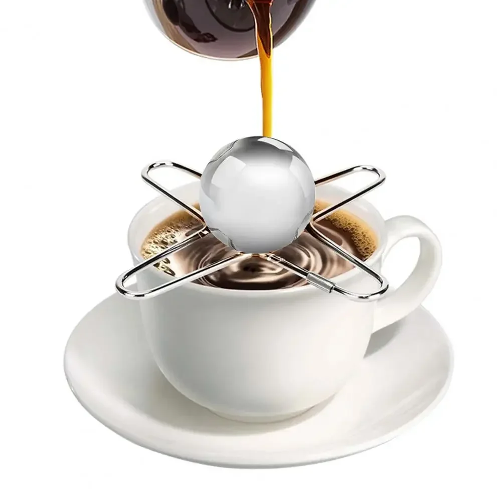 Coffee Cooling Tool With Stainless Steel Ice Sphere Unlock Coffee True Flavors Ice Ball Tools Reusable Coffee Accessories