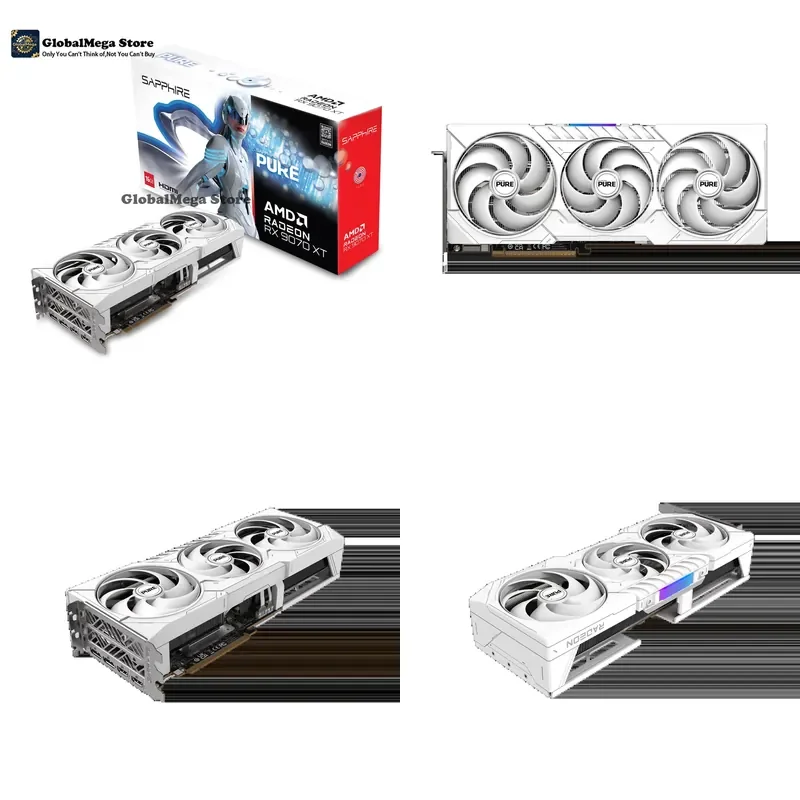 2025 New SAPPHIRE PURE Radeon RX 9070 XT 16GB D6 OC PCIe 5.0 VGA RX 9070XT GPU RX9070 XT Video Card for Gaming PC Desktop
