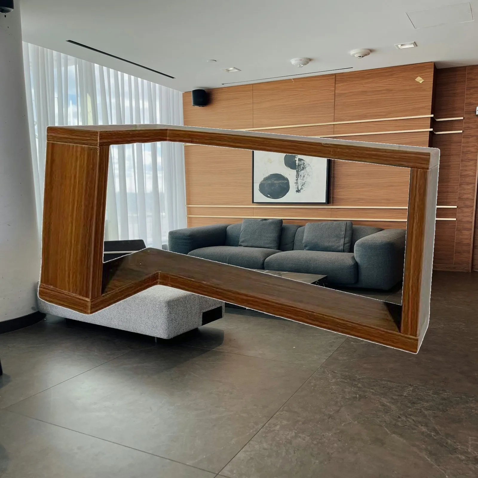 

Multifunctional Wooden Corner Shelf Room Divider Shelf for Organizing Books Ornaments and Accessories