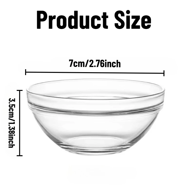 10PCS Mini Glass Bowls Soy Sauce Dipping Bowls Stackable Salad Dessert Snack Fruit Nut Candy Dishes Kitchen Supplies