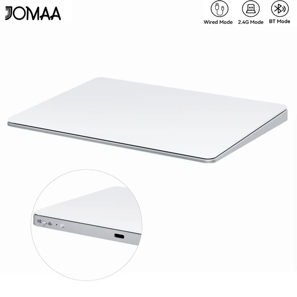 Jomaa Upgraded Wireless Bluetooth Trackpad,Smooth Glass Surface with Multi-Touch, Aluminum USB Wireless/ Wired Win/Mac Touchpad