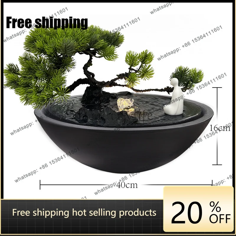 LJY flowing water fountain water feature bowl sketch modern home office decoration cycle cornucopia desktop ornament