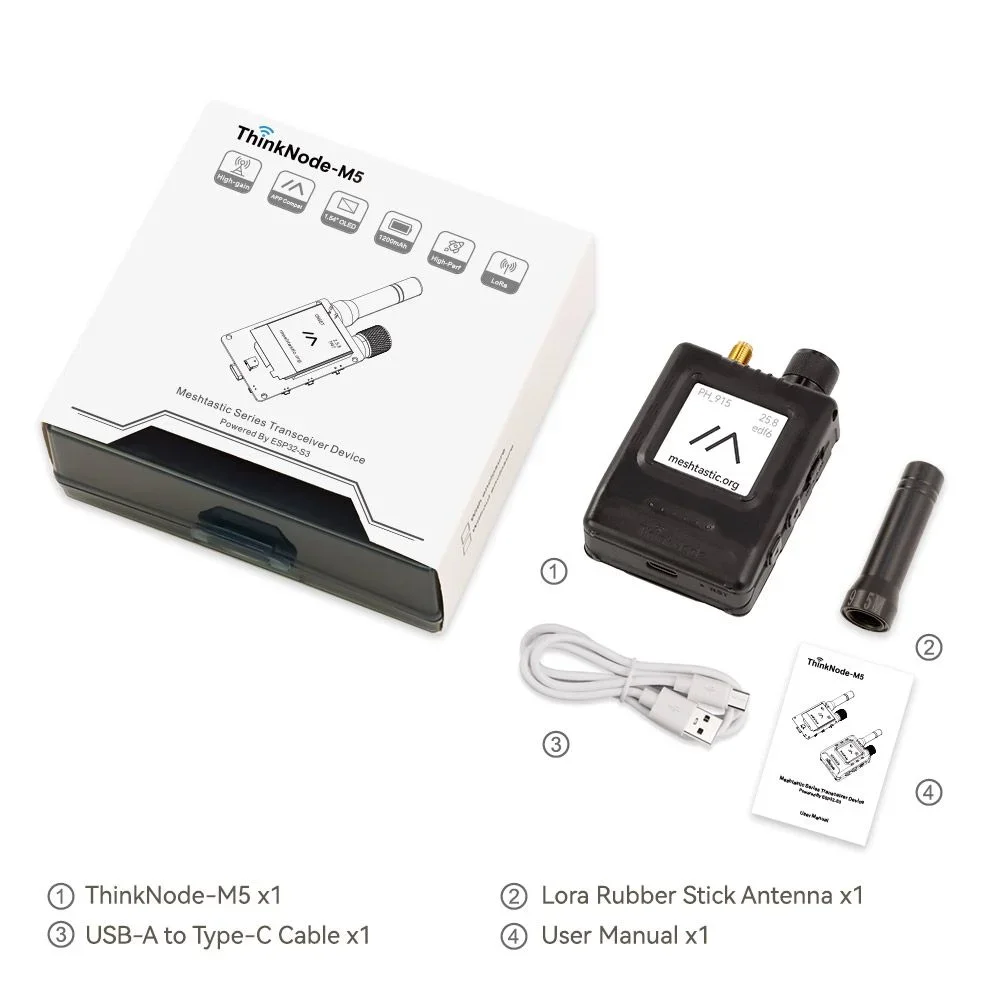 ThinkNode M5 LoRa 신호 송수신기 ESP32-S3 1.54인치 EPD 디스플레이 GPS 기능 메쉬타스틱 앱 호환
