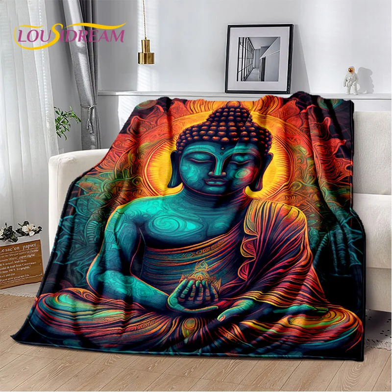 부처님 불교 종교 사규니 명상 보살, 기도하는 담요, 부드러운 던지기 담요, 가정 침실 침대 소파 커버