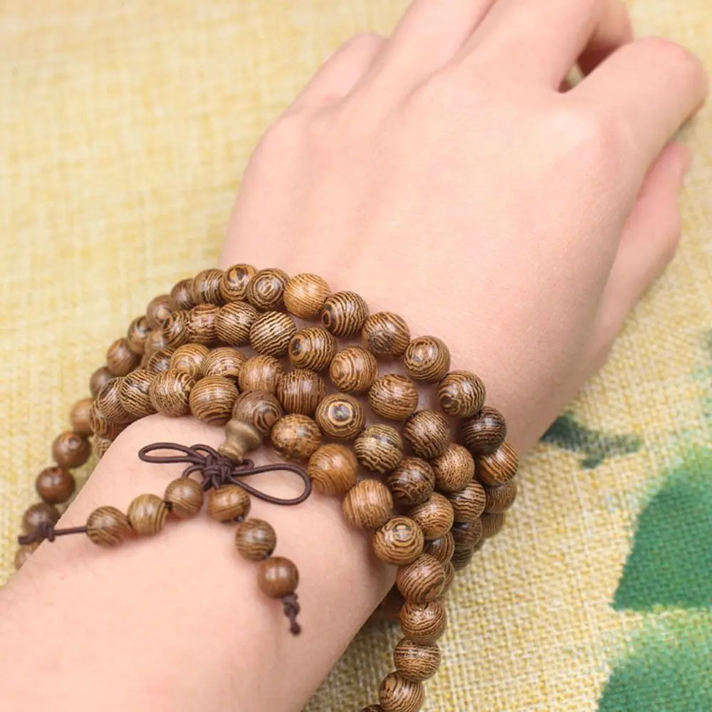 Hot Sale Fashion Beads Wooden Bangle Jewelry Wenge Mala Bracelet Buddha Rosary Prayer Beads
