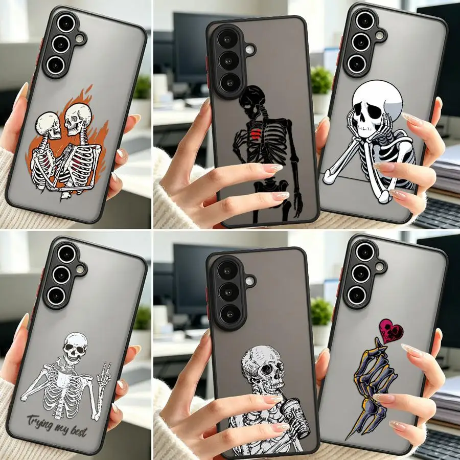 Phone Cover Case for Samsung Galaxy A57 A14 A23 A54 A53 A56 A55 A72 A35 A17 A52 A34 A36 A16 A15 A33 Dark Skull Silhouette