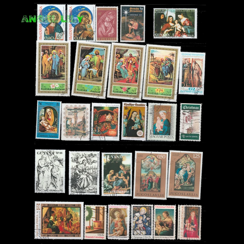 الحزمة الأصلية الأجنبية 100 جميعها مختلفة جميعها حقيقية في جميع أنحاء العالم عيد الميلاد وعيد الفصح رسائل خاصة مؤرخة جمع الطوابع