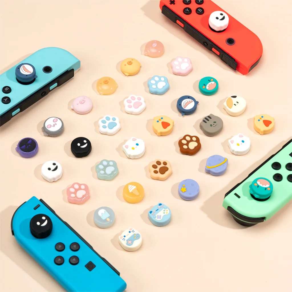 Cute Panda Meow Gift Silicone Soft Thumb Stick Grip Cap Joystick Cover For Switch NS Oled/Lite Joy-con Bling Thumbstick Case