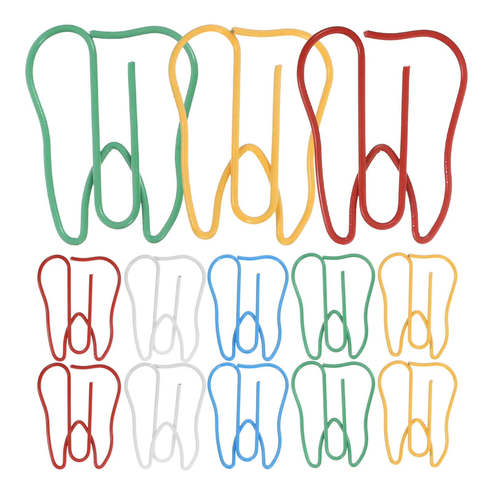 

100 шт. милых скрепок для бумаги в форме зубов, металлические канцелярские принадлежности, органайзер для заметок, файлов, памяток, календарей, маркеров на работу