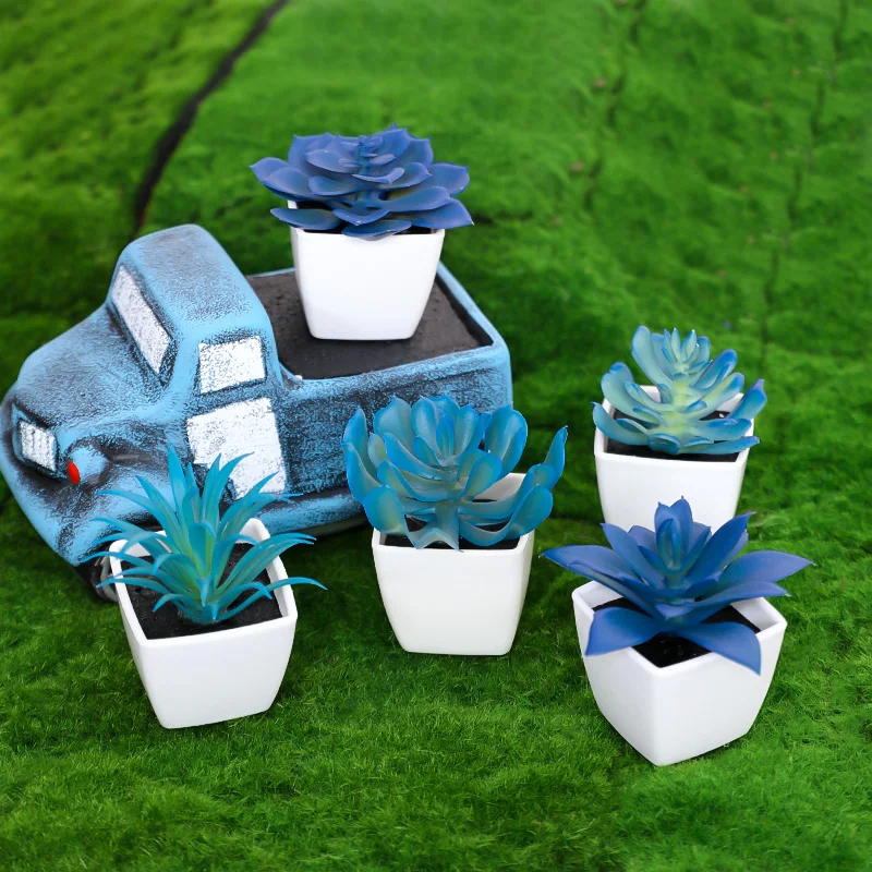 5PCS \ 6PCS Artificial Succulent Potted Plants, DIY Landscaping, Indoor Tabletop, Counter, Windowsill Decoration