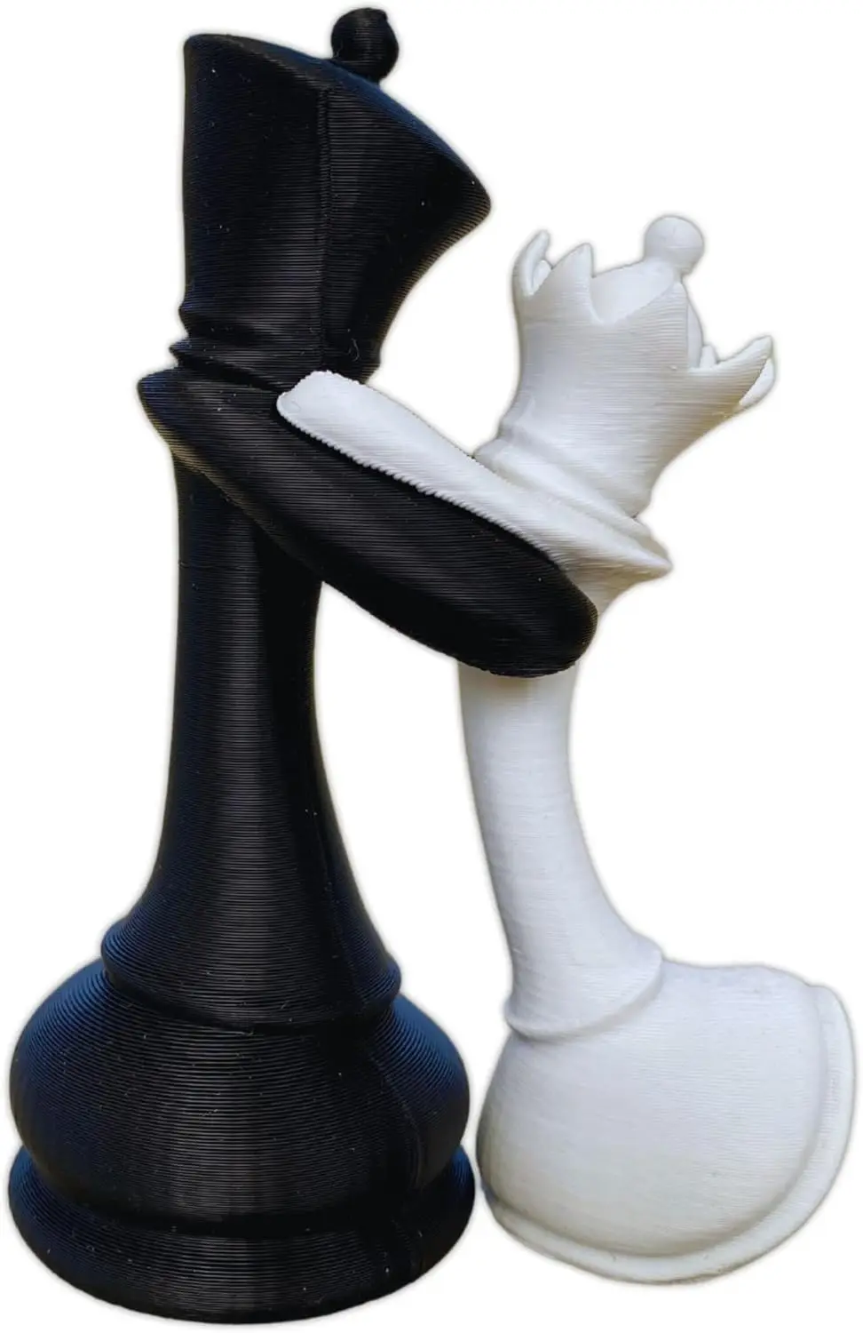

Chess King & Queen Hugging Statue – 3D Printed Couple Gift – Romantic Wedding & Valentine’s Decor