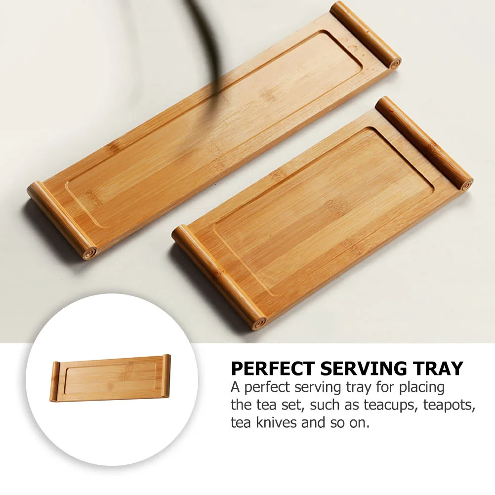 

Bamboo Tea Tray For Teacups And Teapots, Functional Tea Service Plate, Perfect For Home, Office, And Coffee Shop Use