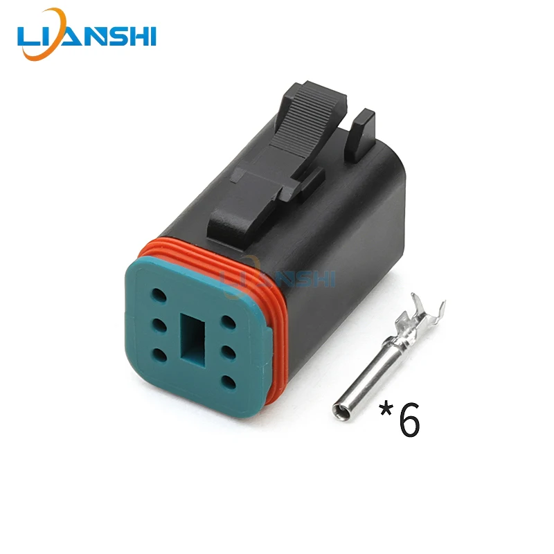 1 Set 6 Pin Waterproof Automotive Male Female Docking Connector Male AT04-6P-BLK Female AT06-6S-BLK For Heavy Truck Agricultural