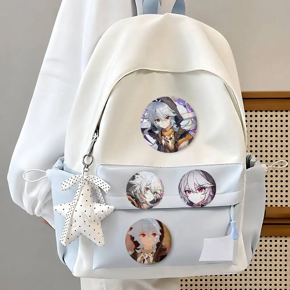 Razor Ge-nshn I-mpact Cute Cool Round Pin Badge Set For Anime Game Music Cartoon Fans Backpack Denim Jacket Hat Decoration