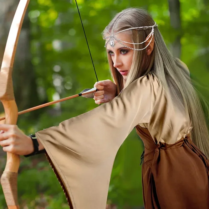 4 Uds Halloween Cosplay Palacio Victoria Medieval Vintage Hada disfraz de elfo para mujer princesa vendaje vestido de Navidad Ptachwork