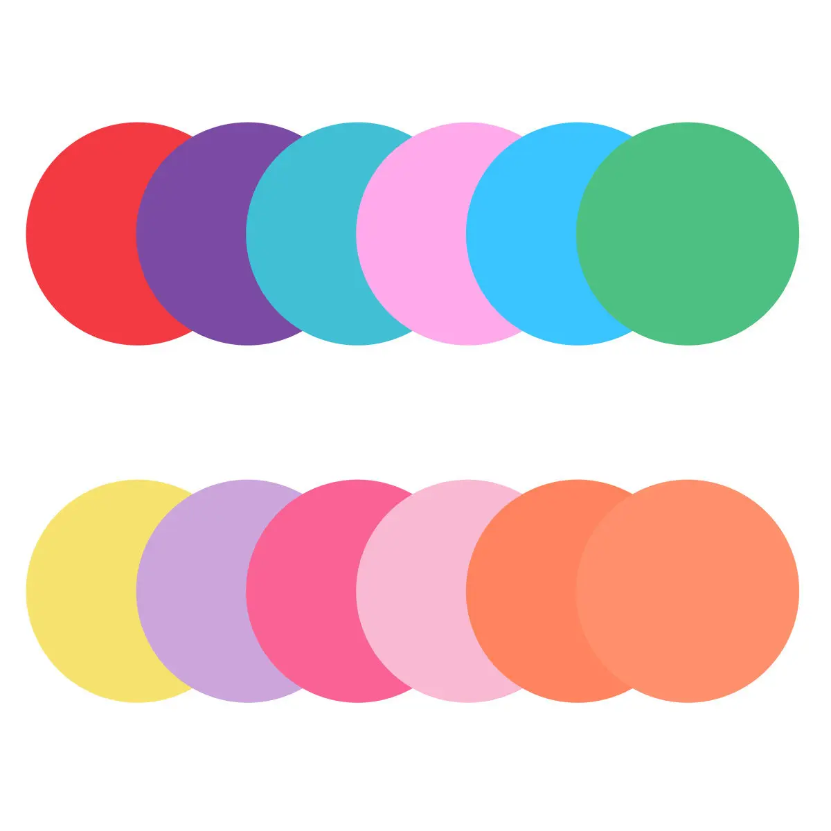 12Pcs 30Cm Diameter Round Message Board Sticker Reusable Dry Erase Memo for Home School Bright Colored