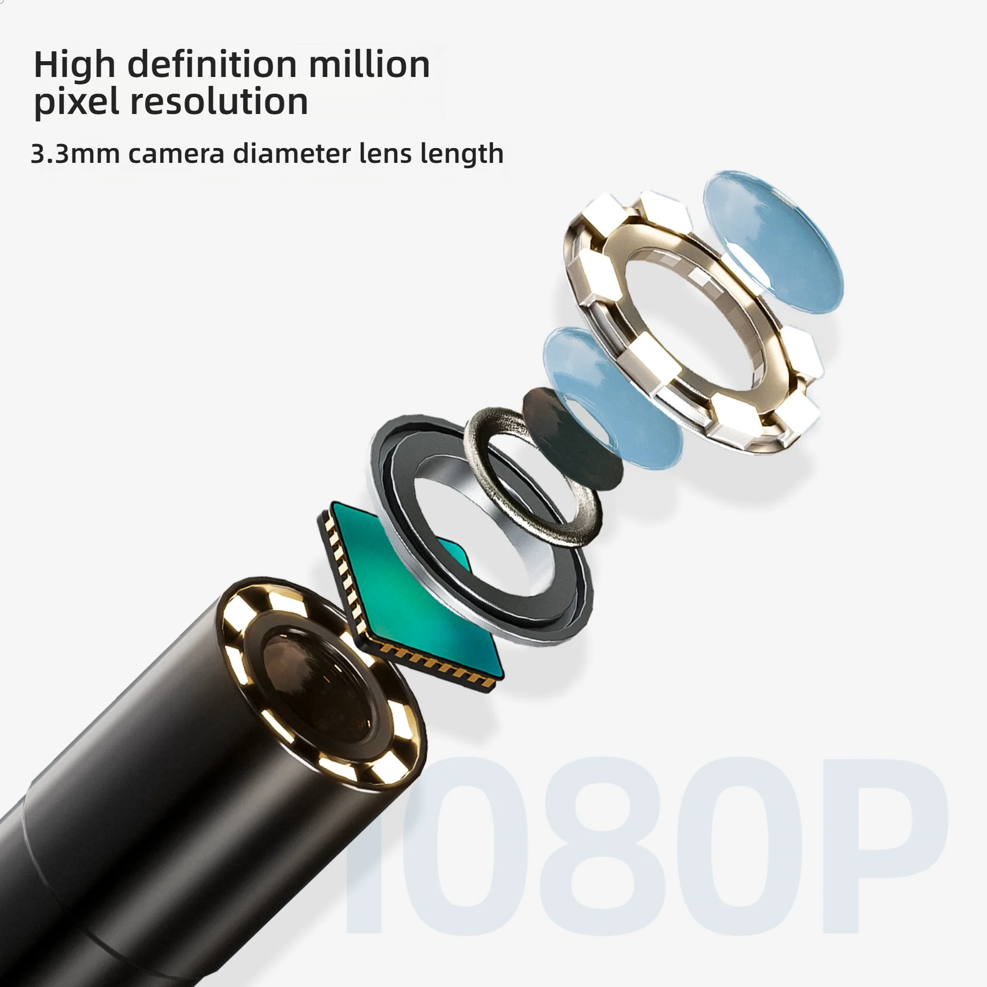 3.3mm Lens 4.5 ''HD IPS Scree Endoscope Cameras With Adjustable lighting Automotive Sewer Inspection Borescope for Android