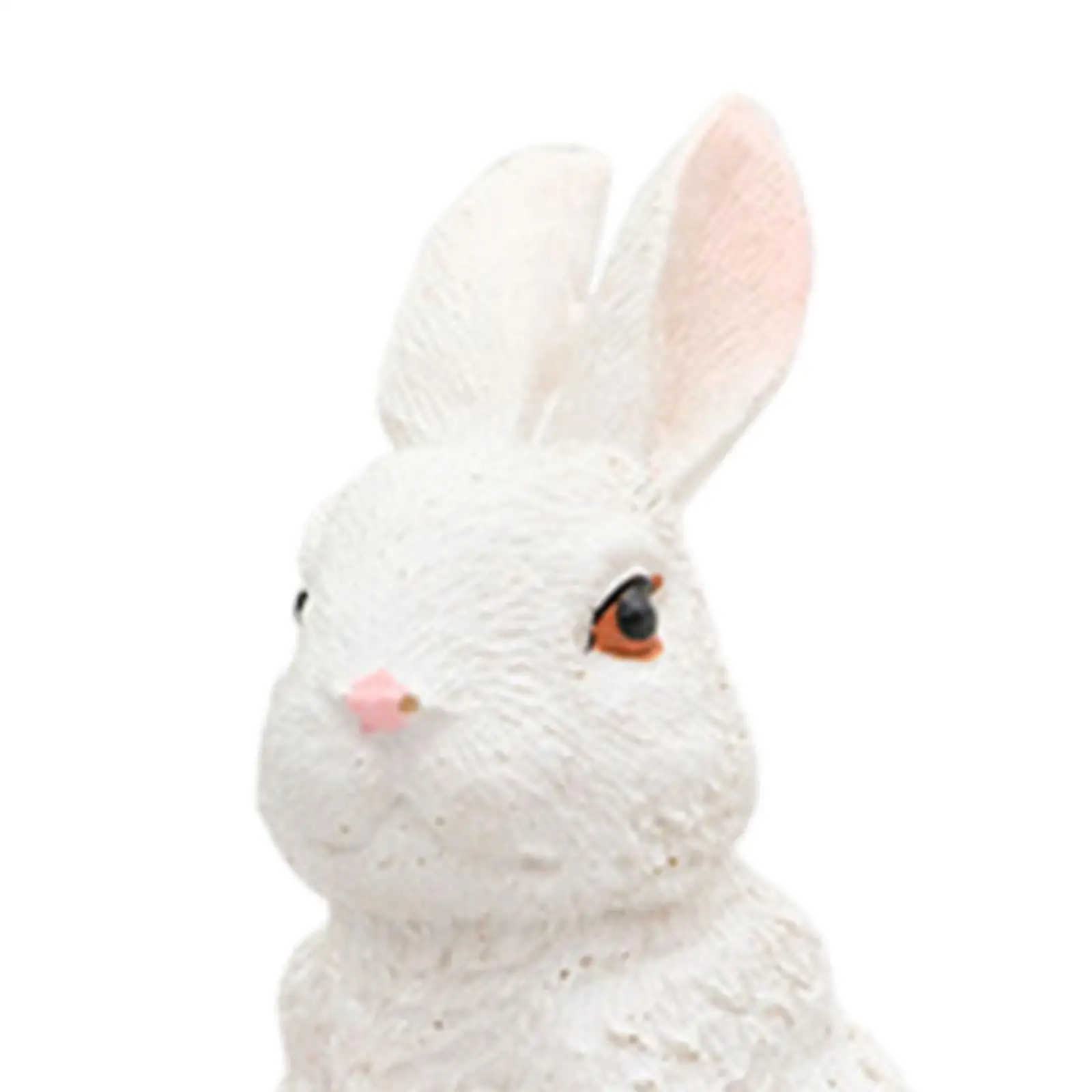 3Pcs Handmade Mini Easter Bunny Statue Garden Decoration Landscaping Prop DIY Terrarium Crafts for Patio Lawn Housewarming Gift