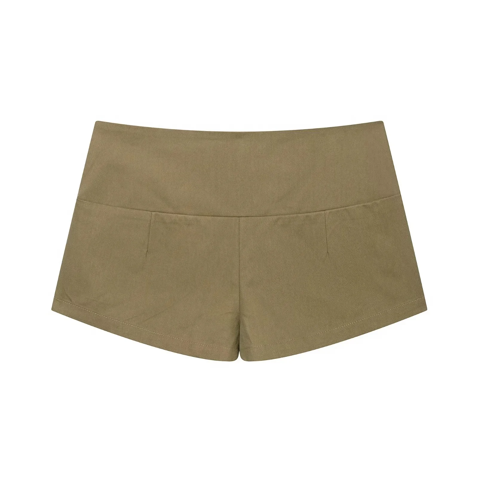 KONDALA Damen Vintage Trendy Shorts-Set mit Knöpfen, O-Ausschnitt, ärmellosem Reißverschluss-Top und Mini-Shorts – Neue Mode 2026 Sommer Casual Damen-Set – Detail 14