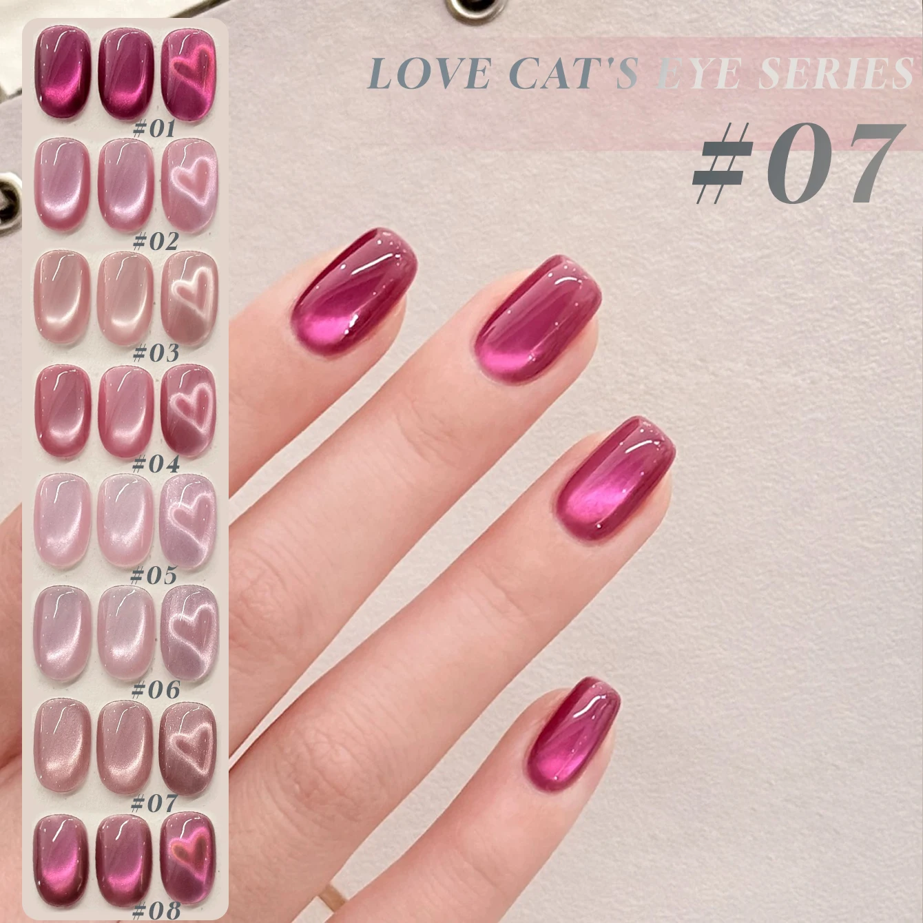 

1 шт., 12 мл, хит продаж, летние ногти, стеклянная бусина «Любовь», лунный свет, магнит «кошачий глаз», гель-лак для ногтей, новинка 2025 года, отбеливающий дракон, фрукты