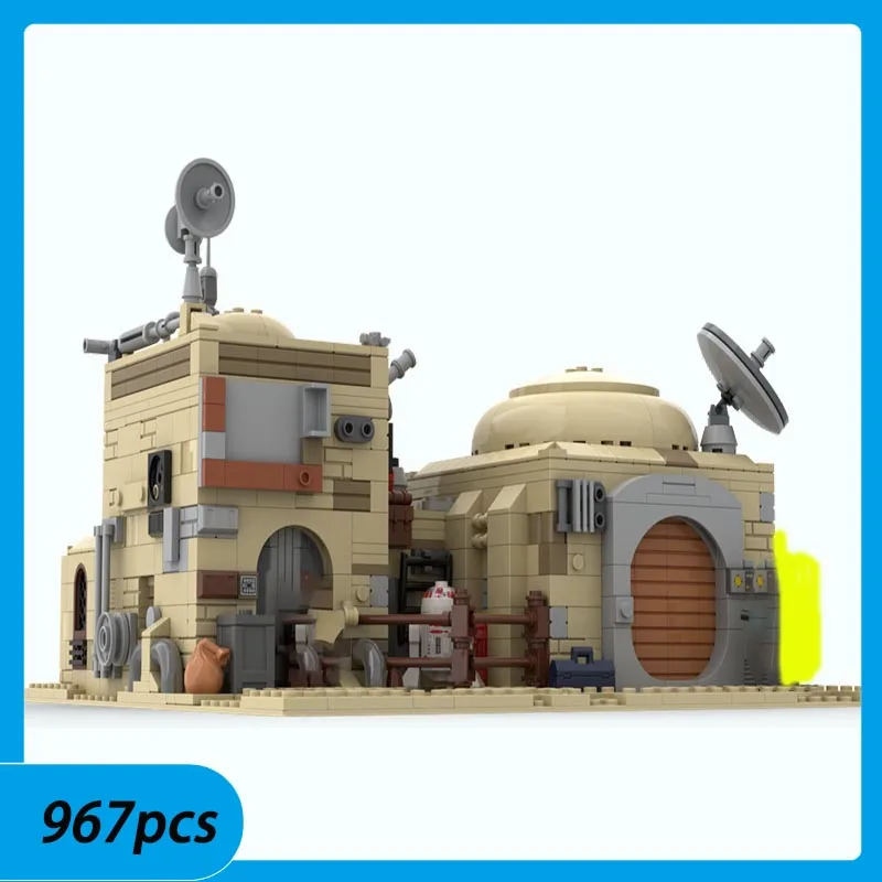 

H4Spot MOC-141949 DlY building blocks Star movie Tatooine desert city military base radar station building blocks modular house