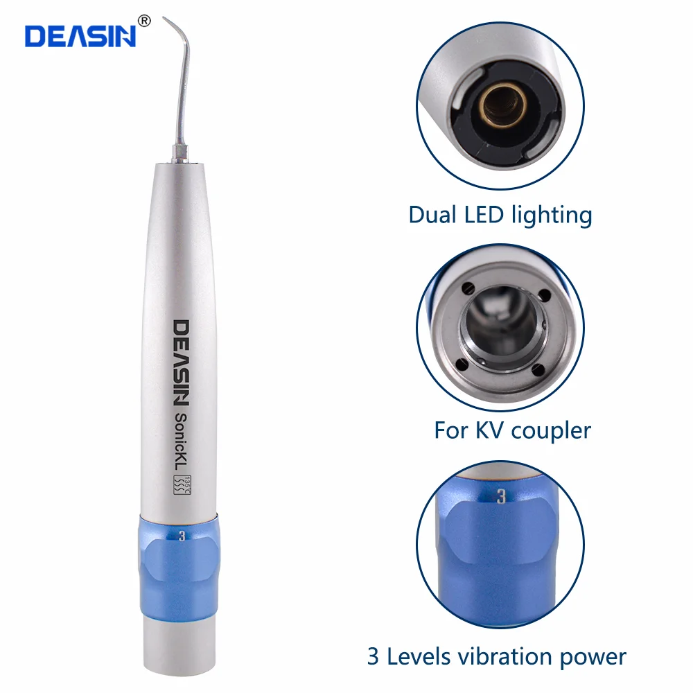 

Sonic Dental Air Scaler Handpiece Led for 6 Holes Kavo coupling Connector With 3 Perio Scaling Tip dentist Kit Teeth Cleaner