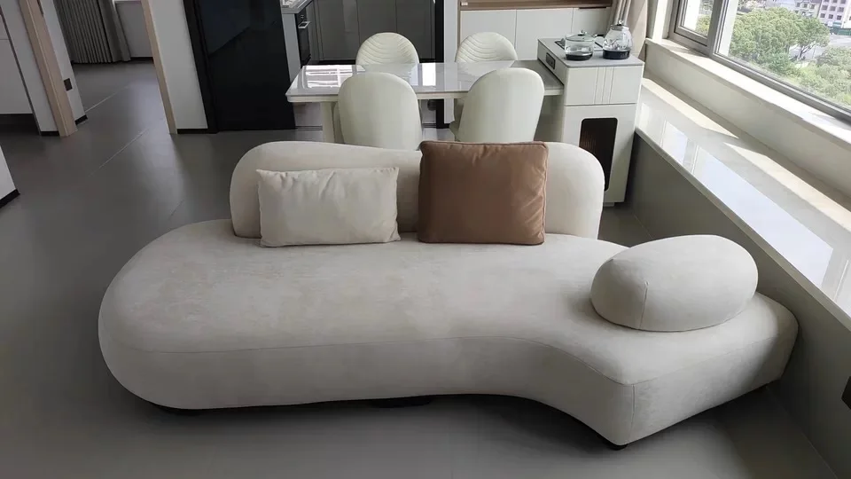 

Sea salt sofa light luxury high sense, cream wind arc 2025 new size apartment