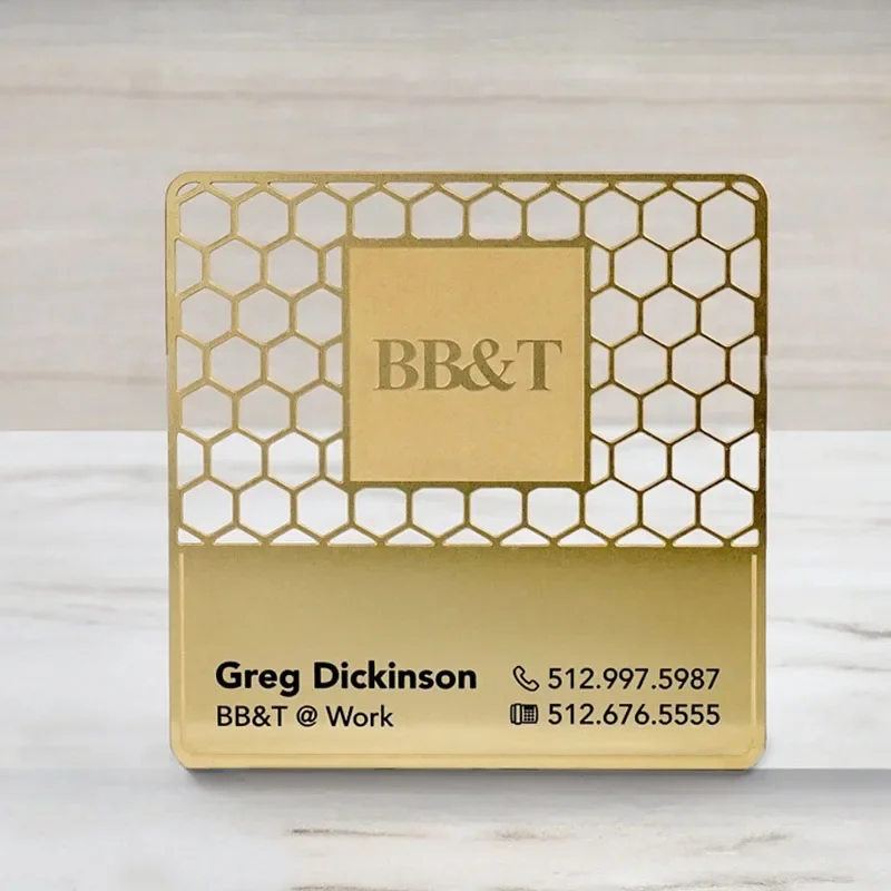 Customized Personal Logo Durable Stainless Steel Credit Card Size Laser Cut VIP Member Metal Business Card