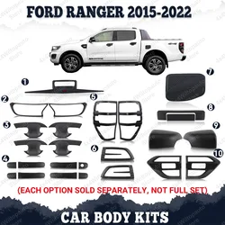 HeadLight Covers Side Vent Guard Trim Tail Lights Cover For Ford Ranger 2015-2022 Wildtrak XLT XLS XL Door Handle Insert Bowl