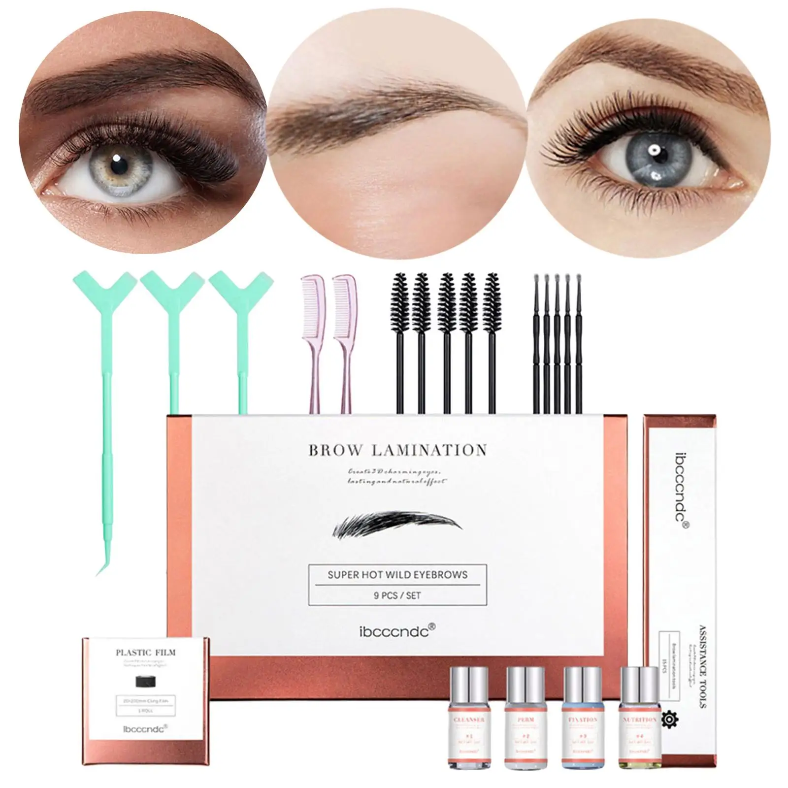 Laminierungsset mit Styling-Stick, trendig, mit Augenbrauenkamm, Starter-Set für Augenbrauen, Dauerwelle, Augen-Make-up, Profis, Anfänger, Frauen