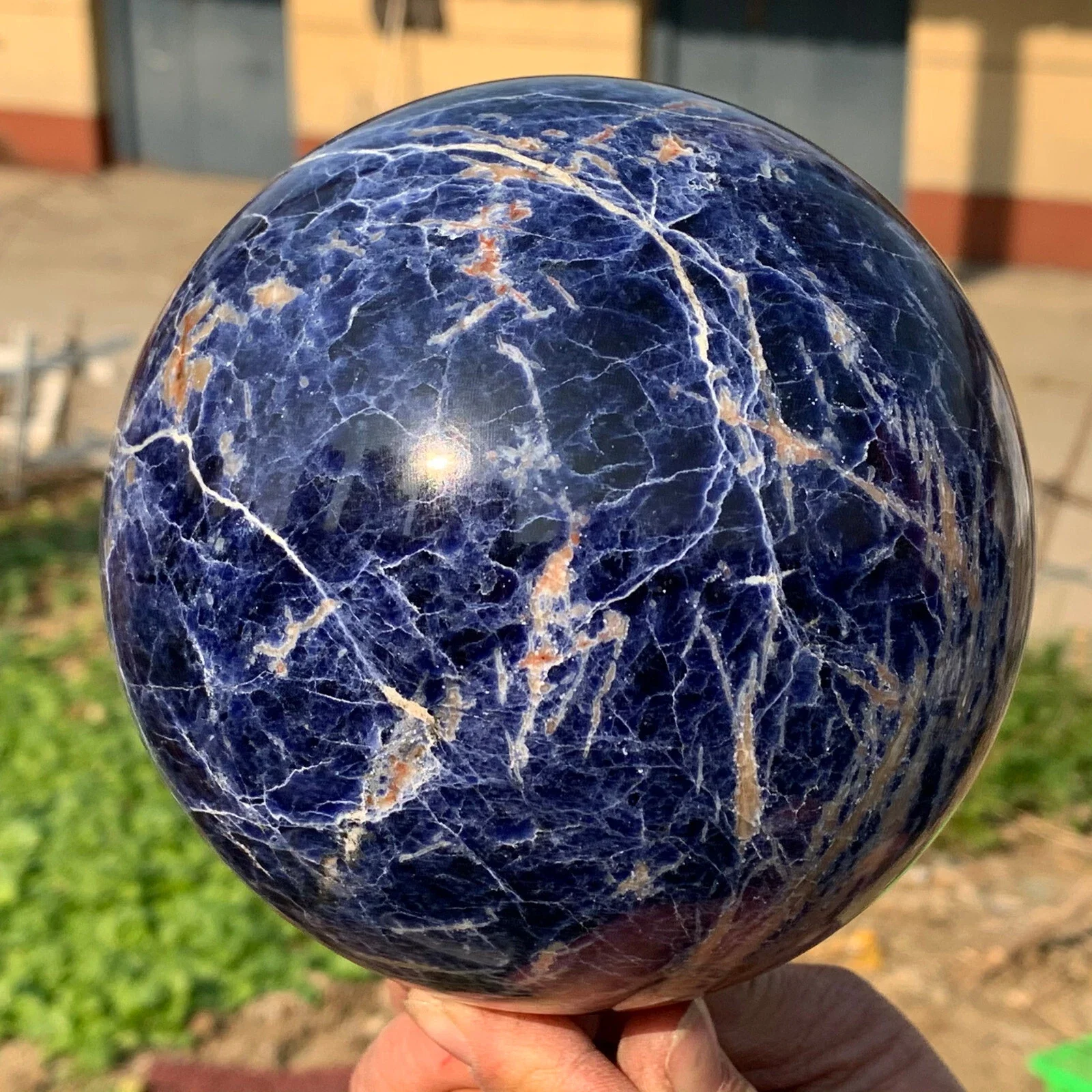 

Super Big! Natural Formed! Blue Sodalite Balls, Quartz Crystal Blue Rocks Polishing Balls, Minerals, Reiki, Healing Balls