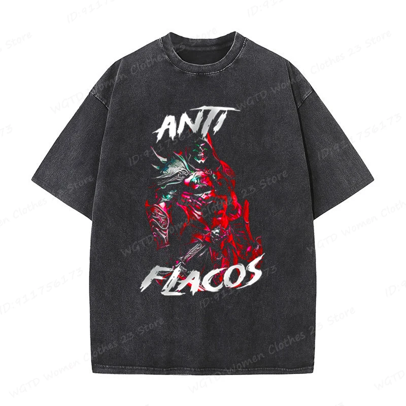 

2025 Skeleton & Calacas Chidas Gym T-Shirts for Men Cool Skeleton Gym Print Washed Tshirt Summer Tees Funny Streetwear Tops