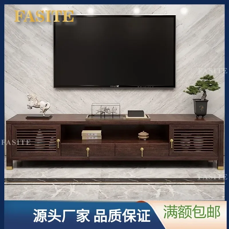 For New Chinese Style Solid Wood TV Cabinet Purple Gold Sandalwood Living Room Floor Storage Locker Modern Simple Small