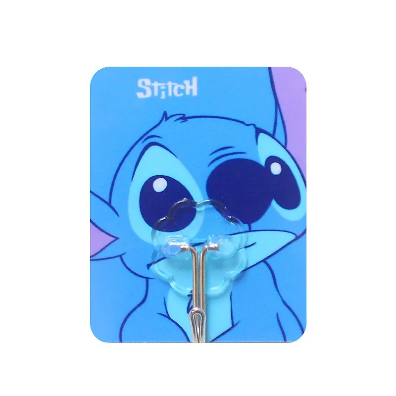 Disney Stitch Cartoon Sticky Hooks Anime Hooks Strong Adhesive Stickers Wall Hooks Winnie Home Decor Wall Traceless Hook Storag