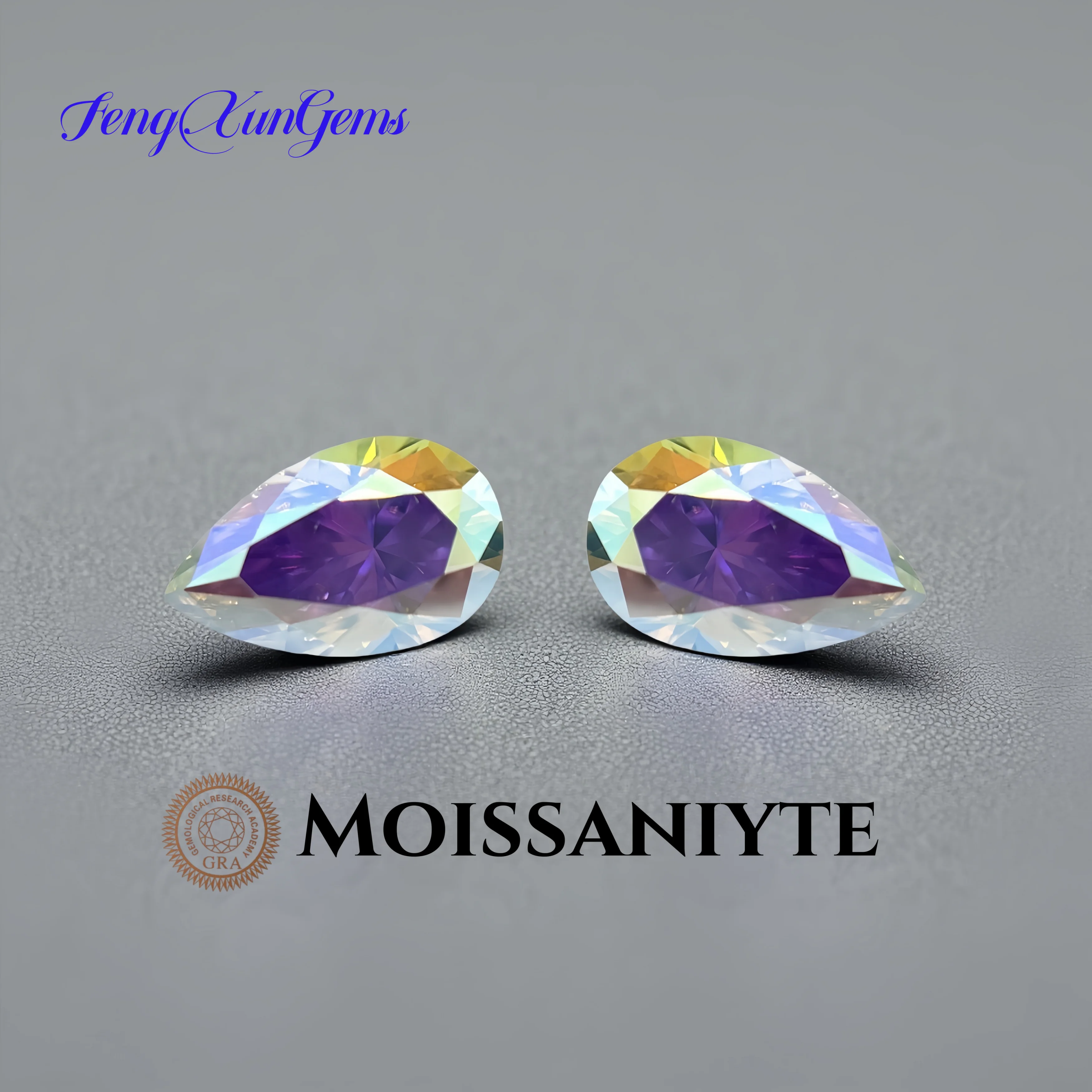 

Loose Moissanite Stone AB Color Pear shape 0.35~5ct Excellent Cut Lab Grown Diamonds Pass test With GRA Certificate For jewelry