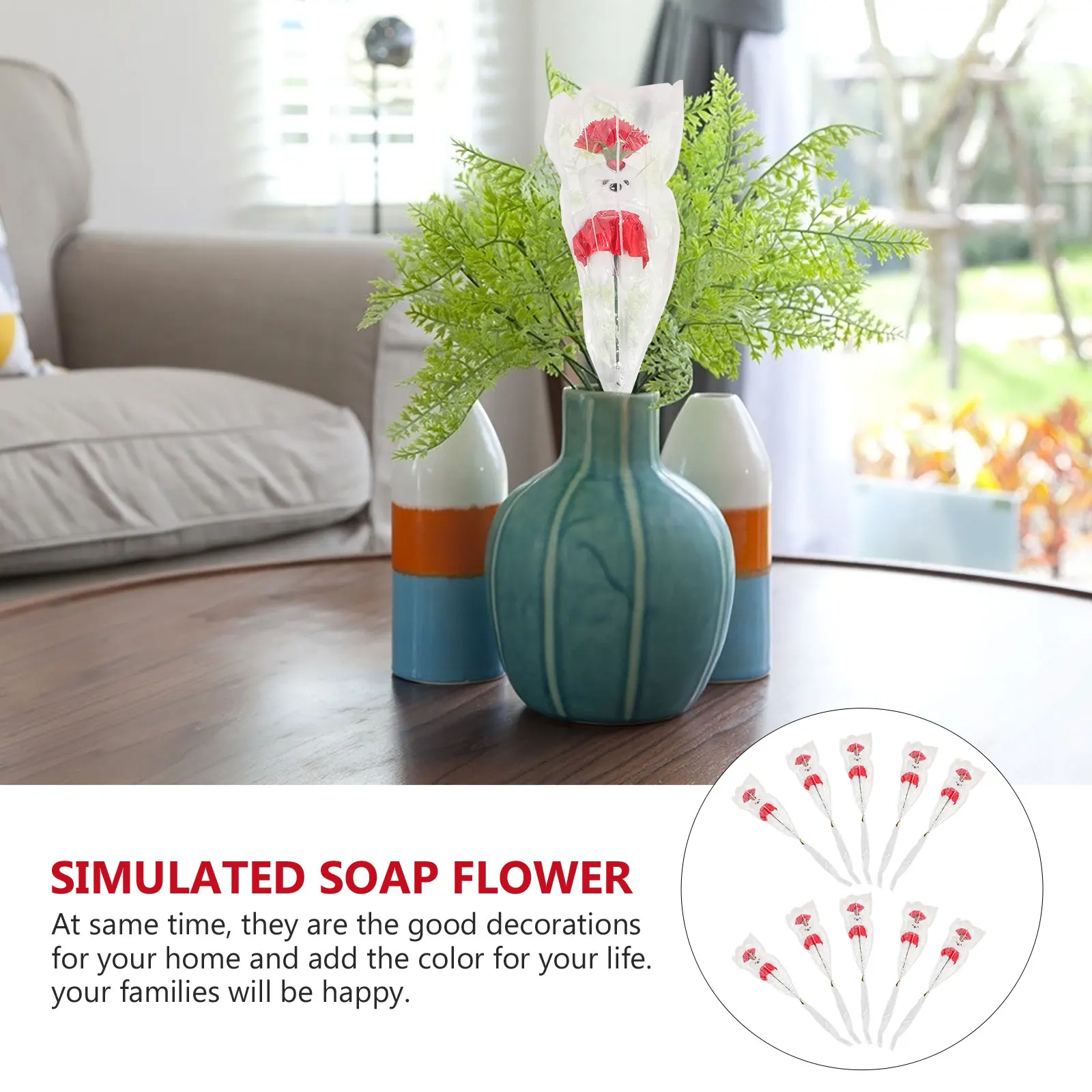 

10 Pcs Artificial Soap Flowers Safe Home Decorations Without Water Mother Day Father Day Bouquet Fake Flower