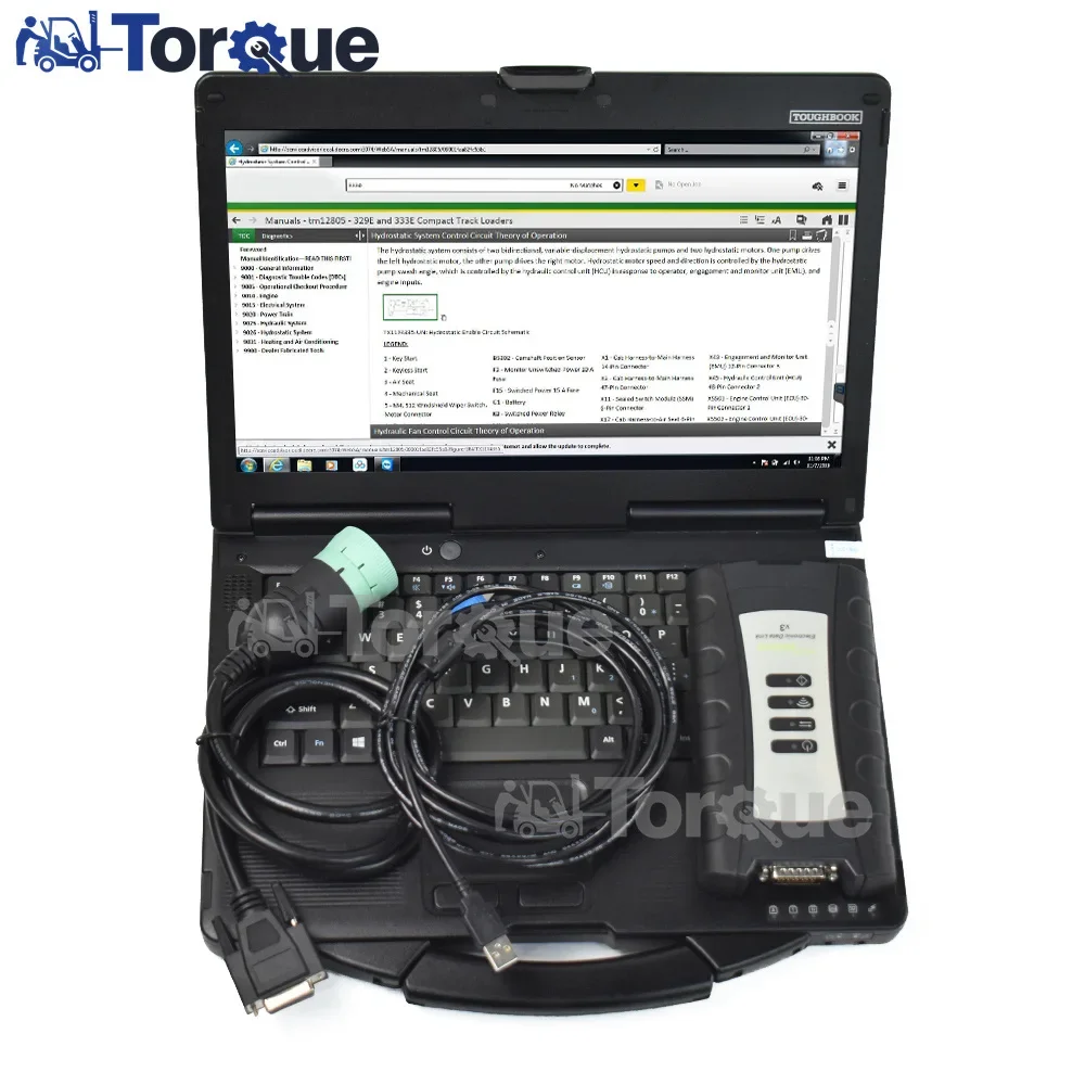 V5.3 AG CF Electronic Data Link V3 Diagnostic Kit Service EDL V3 Advisor Tractor Loader Truck+Toughbook CF53 Laptop Diagnostic