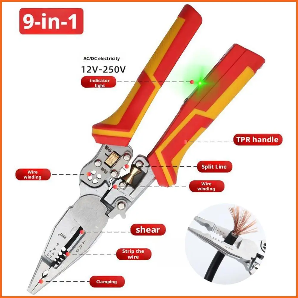 18 In 1 Upgraded Wire Stripper Crimper Cable Cutter Pliers Versatile Wire Stripping Pliers With Electricity Measurement