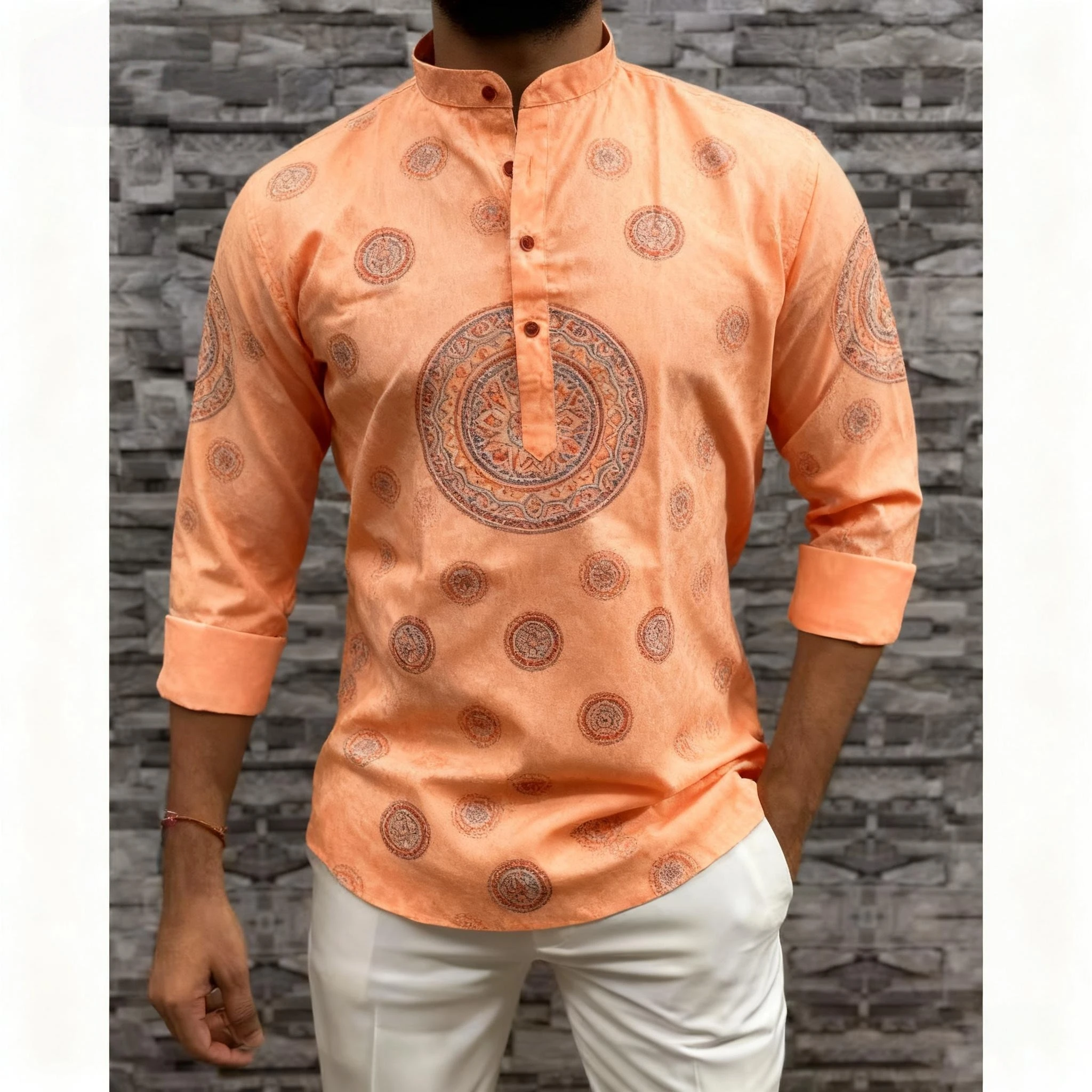 عباية رجالي ثوب عربية على الطراز الوطني هينلي بنطاقات عادي قمصان رجالية مسلمة 2026 ثوب كاميشيا أرابا روبا أرابي #2