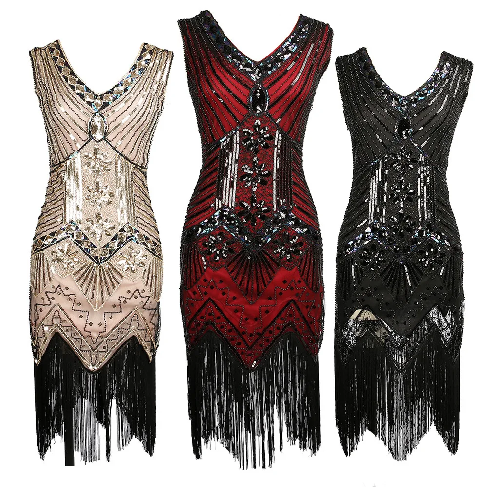 1920s Disco Costume for Women Sexy Evening Party Dress Female See Through Fringes Latin Dance Wear Halloween Cosplay Costumes