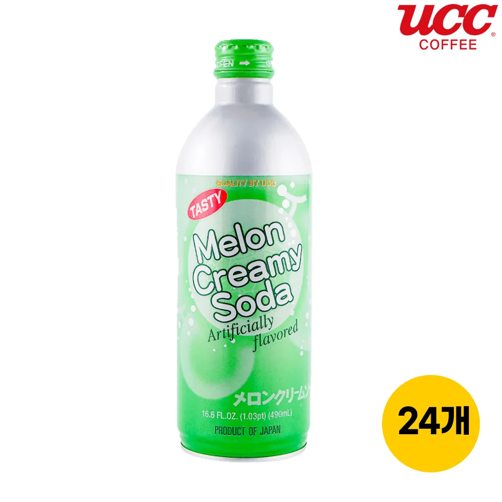 Ucc عطر البطيخ صودا كريمي 490 مل × 24 قطعة