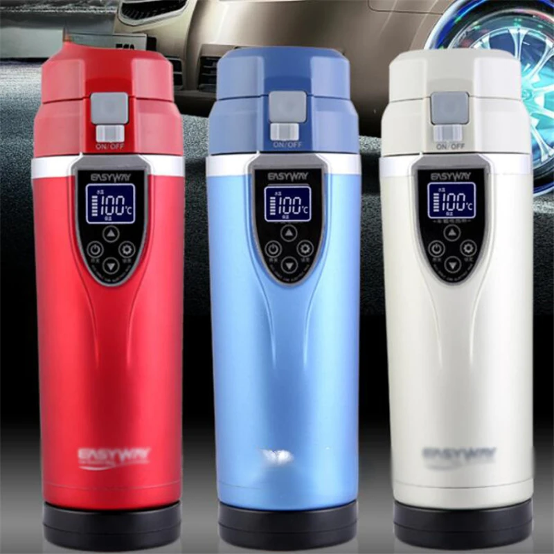 350ML Car Heating Cup Electric Kettle Mug Auto Heating Cup 12-24V Cars Thermal Heater Cups Temperature Coffee Tea Water Bottle