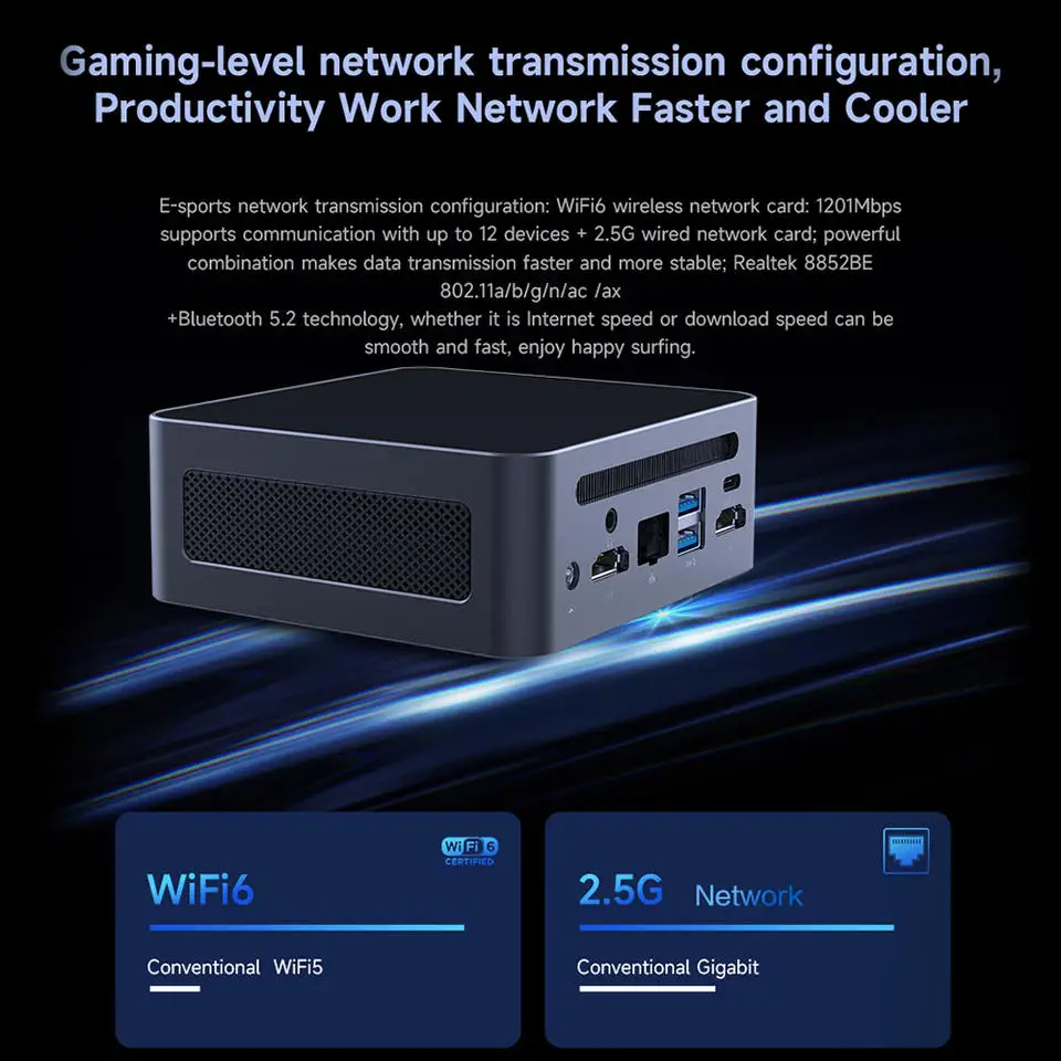 MLLSE MINI PC G5 Intel i5-1340P 12 Core Windows 11 Pro 16 GB DDR4 RAM 512 GB ROM WiFi 6 BT5.2 Desktop Computer Mini PC