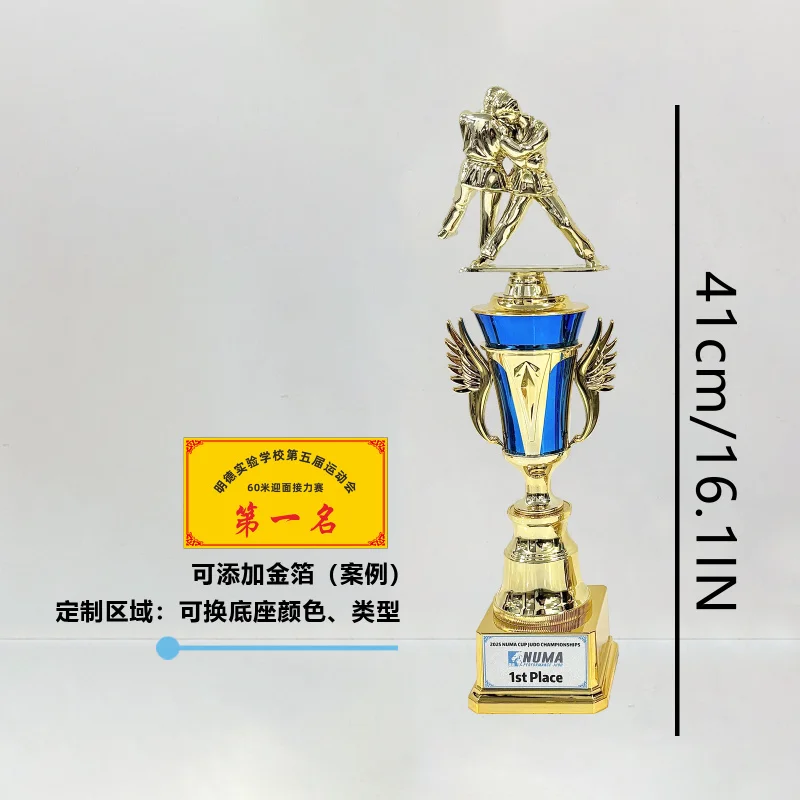 Wrestling Trophy Custom-Made Children's Jujitsu and Jud0 Plastic Awards Custom Engraving