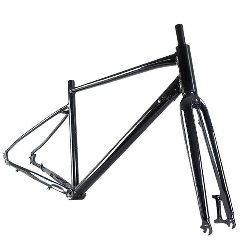 Bike Frame 700C Aluminum Disc Brakes Off-Road Bike Gravel Frame with MTB Forks 700x23/25/28/35/38C Seattube 470 mm 520 mm