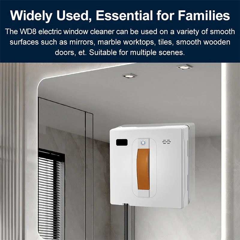 مكنسة كهربائية للنافذة الروبوتية WD8، رذاذ الماء المزدوج، مستشعر الليزر، تنظيف جدار زجاجي للمنزل الذكي، تطبيق وجهاز تحكم عن بعد
